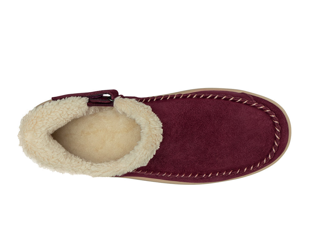 Lorin Hands-Free Bordeaux Womens Suede House Shoes