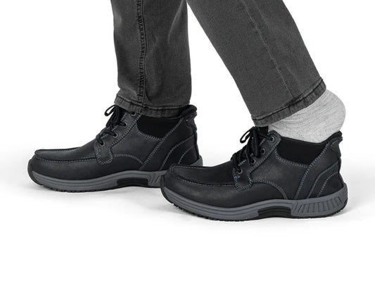 Verno Hands-Free Black Mens Leather Boots