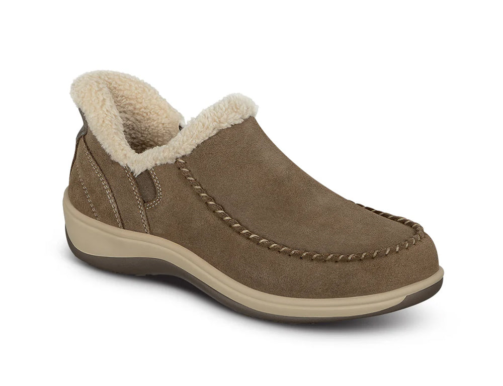 Lorin Hands-Free Light Brown Womens Suede House Shoes