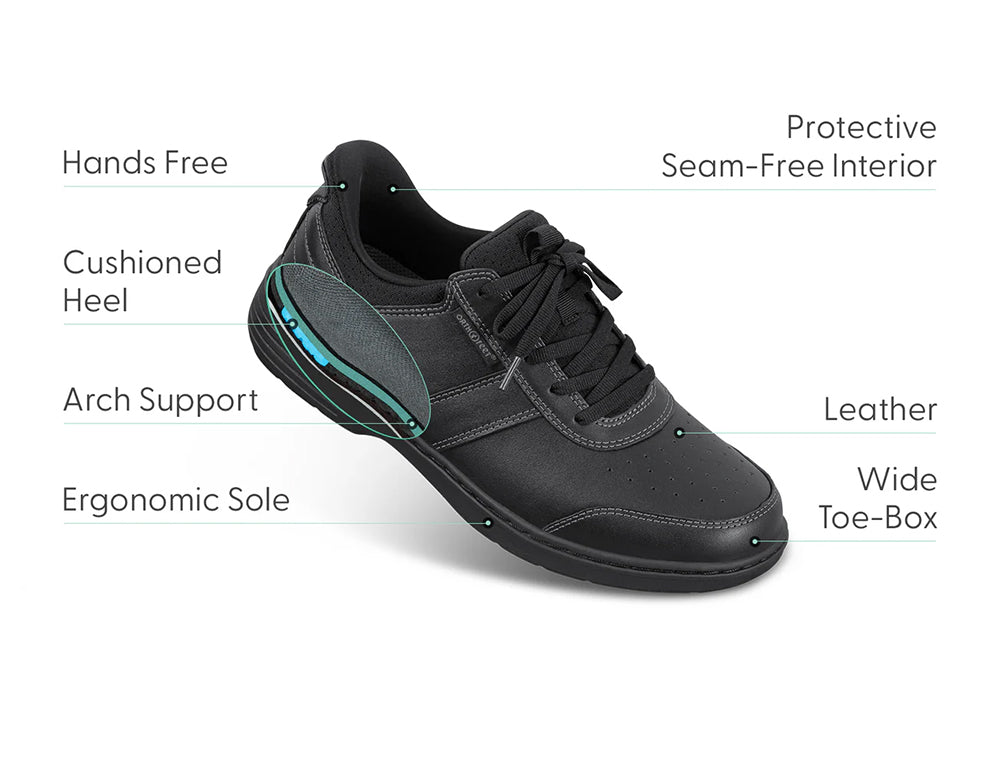 Pierre Hands-Free Black Mens Leather Shoes