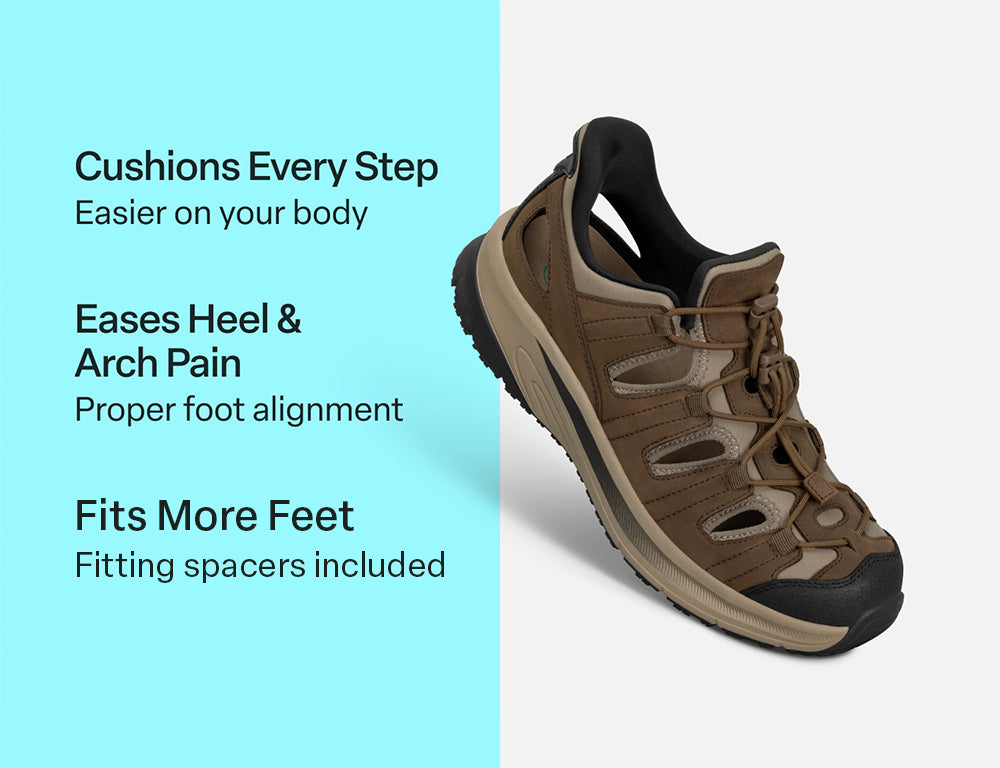 Saturn Hands-Free Brown Mens Hiking Sandals