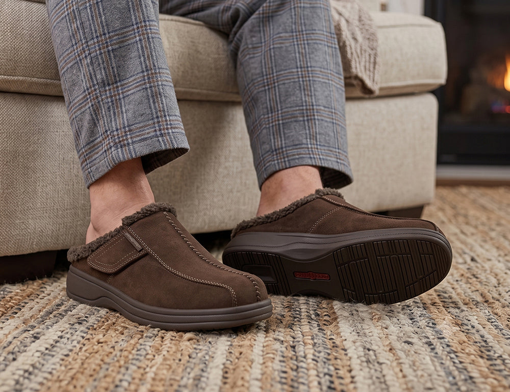 Asheville Hands-Free Chocolate Mens House Shoes