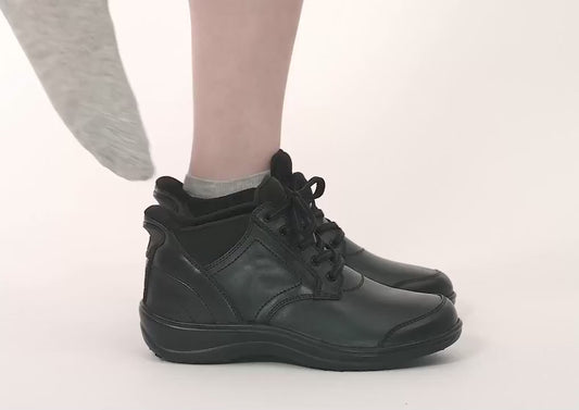 Rosel Hands-Free Black Womens Leather Boots