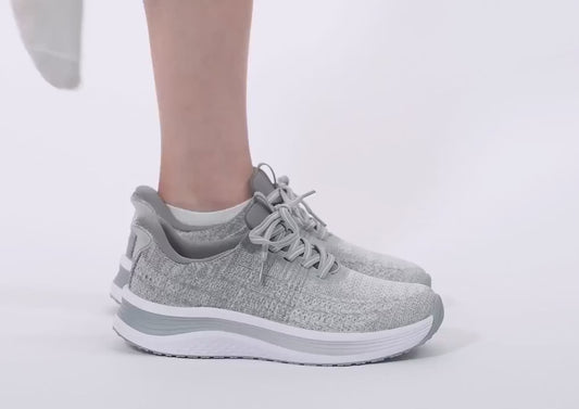 Nira Hands-Free Light Grey Womens Stretch Trainers