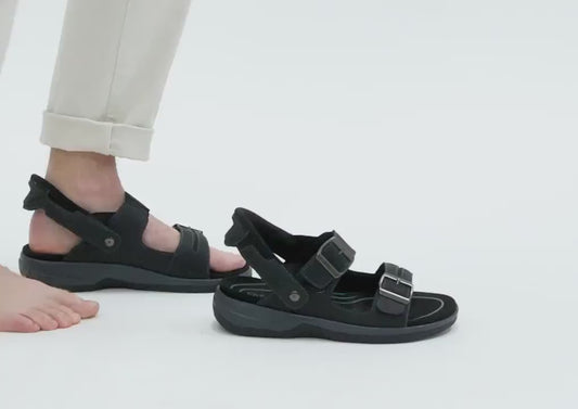 Jupiter Black Hands-Free Mens Sandals
