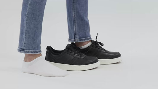 Wander Hands-Free Black Womens Leather Trainers