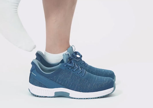 Yari Hands-Free Blue Mens Stretch Trainers